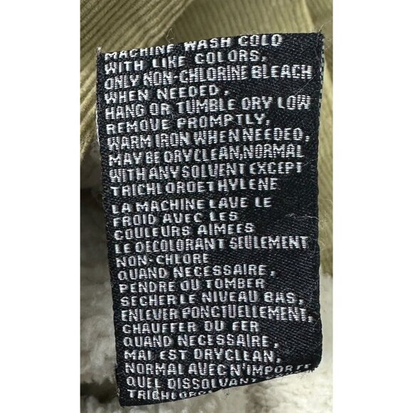 QUIKSILVER Jacket Men's L Beige Corduroy Sherpa Lined Pockets Cotton - Picture 10 of 14